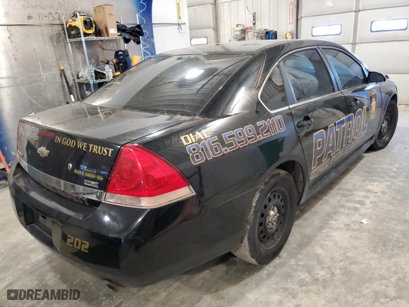 2011 Chevrolet Impala Police Police with VIN 2G1WD5EMXB1137065, listed as a Copart auction lot 82906884 with 0 mi miles and Salvage Title. Bid and sale history available at carsss.com. Image 3.