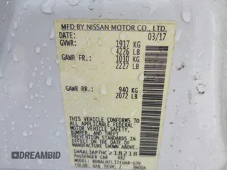 2017 Nissan Altima SR with VIN 1N4AL3AP7HC218218, listed as a IAAI auction lot 41848359 with 175,626 mi miles and . Bid and sale history available at carsss.com. Image 9.