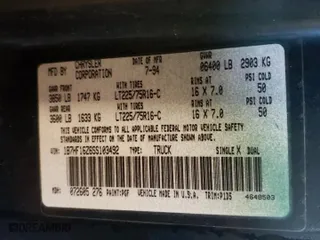 1995 Dodge Ram 1500 with VIN 1B7HF16Z6SS103492, listed as a Copart auction lot 86296234 with 144,959 mi miles and Salvage Title. Bid and sale history available at carsss.com. Image 12.