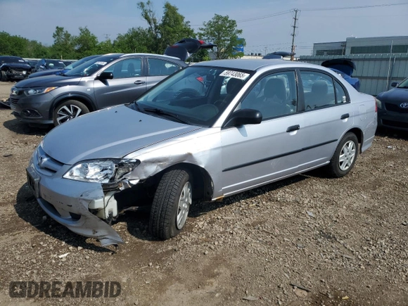 2004 Honda Civic VP with VIN 1HGES16314L008220, listed as a Copart auction lot 59743065 with 132,383 mi miles and Salvage title. Bid and sale history available at DreamBid. Image 1.