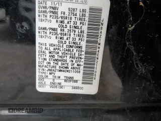 2012 Nissan Murano S with VIN JN8AZ1MW4CW211058, listed as a Copart auction lot 81328324 with 116,921 mi miles and Salvage Title. Bid and sale history available at DreamBid. Image 13.