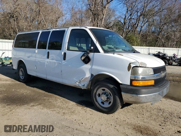 2010 Chevrolet Express Passenger LT with VIN 1GA2G1DG2A1148818, listed as a Copart auction lot 46236375 with 142,954 mi miles and Salvage title. Bid and sale history available at DreamBid. Image 4.