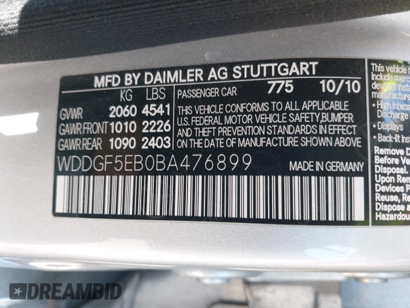 2011 Mercedes-Benz C 300 Sport с VIN WDDGF5EB0BA476899, выставлен на аукционе IAAI как лот 42192386 с пробегом 164 550 миль миль и . История ставок и продаж доступна на DreamBid. Изображение 9.