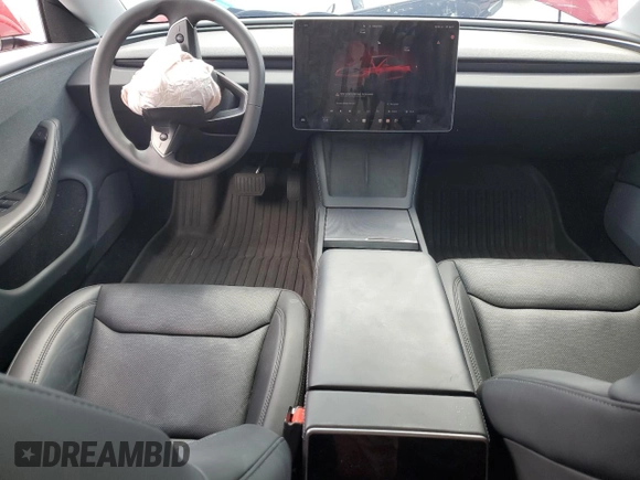 2025 Tesla Model 3 Long Range with VIN 5YJ3E1EA4SF897642, listed as a Copart auction lot 55498795 with 6,099 mi miles and Salvage title. Bid and sale history available at DreamBid. Image 8.