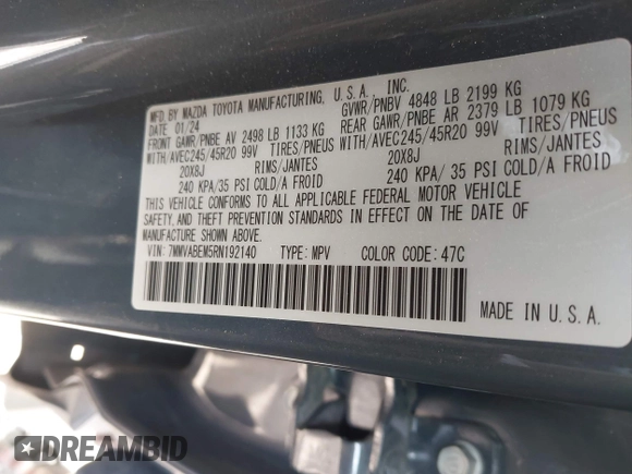 2024 Mazda CX-50 S Premium Plus с VIN 7MMVABEM5RN192140, выставлен на аукционе IAAI как лот 41954963 с пробегом 18 845 миль миль и . История ставок и продаж доступна на DreamBid. Изображение 9.