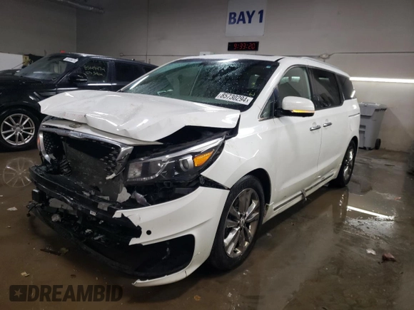 2018 Kia Sedona SX-L with VIN KNDME5C14J6374887, listed as a Copart auction lot 85730294 with 142,626 mi miles and Salvage Title. Bid and sale history available at carsss.com. Image 1.