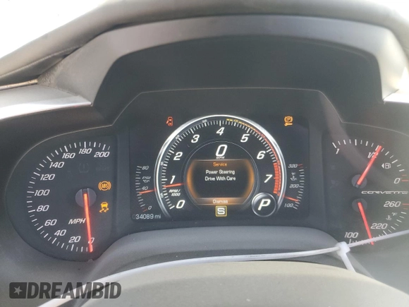 2014 Chevrolet Corvette 3LT with VIN 1G1YF2D71E5109963, listed as a Copart auction lot 77687814 with 34,089 mi miles and Salvage title. Bid and sale history available at DreamBid. Image 9.