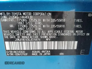 2016 Toyota RAV4 SE with VIN JTMJFREV3GJ076876, listed as a IAAI auction lot 41566899 with 133,216 mi miles and . Bid and sale history available at DreamBid. Image 9.