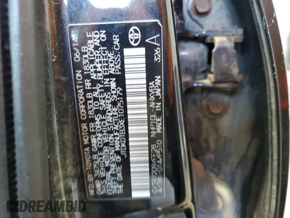 2014 Toyota Prius One z VIN JTDKDTB3XE1075179, wystawiony jako Copart lot #54004965 z przebiegiem 142 587 mil mil oraz Szkoda całkowita • Salvage title. Historia ofert i sprzedaży dostępna na DreamBid. Obrazek 13.