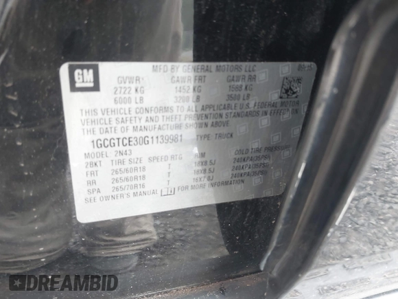 2016 Chevrolet Colorado 4WD LT с VIN 1GCGTCE30G1139981, выставлен на аукционе IAAI как лот 42501582 с пробегом 56 517 миль миль и . История ставок и продаж доступна на DreamBid. Изображение 9.