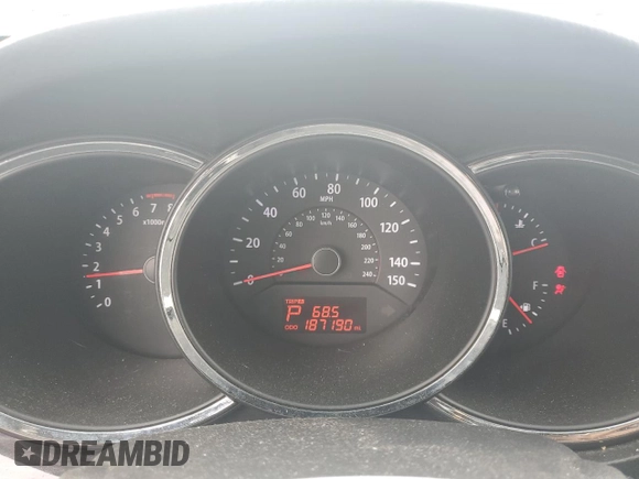 2013 Kia Sorento EX with VIN 5XYKU4A2XDG351731, listed as a Copart auction lot 45654105 with 187,190 mi miles and Salvage Title. Bid and sale history available at carsss.com. Image 9.