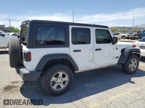 2022 Jeep Wrangler Unlimited Sport S with VIN 1C4HJXDG0NW142272, listed as a Copart auction lot 58198205 with 63,310 mi miles and Salvage title. Bid and sale history available at DreamBid. Image 3.