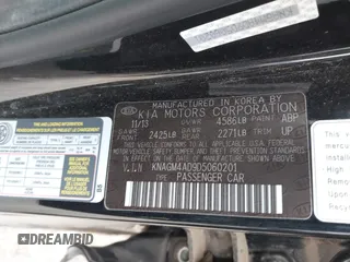 2013 Kia Optima EX with VIN KNAGM4AD9D5060201, listed as a IAAI auction lot 42020016 with 126,674 mi miles and . Bid and sale history available at carsss.com. Image 9.