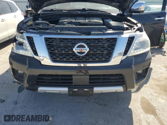 2017 Nissan Armada Platinum with VIN JN8AY2NE1H9706743, listed as a Copart auction lot 52411925 with 108,056 mi miles and Salvage Title. Bid and sale history available at carsss.com. Image 13.