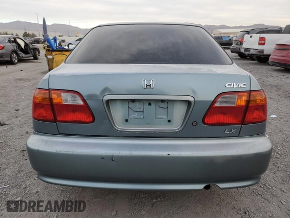 2000 Honda Civic LX with VIN 1HGEJ6672YL035550, listed as a Copart auction lot 50013625 with 158,221 mi miles and Salvage Title. Bid and sale history available at DreamBid. Image 6.