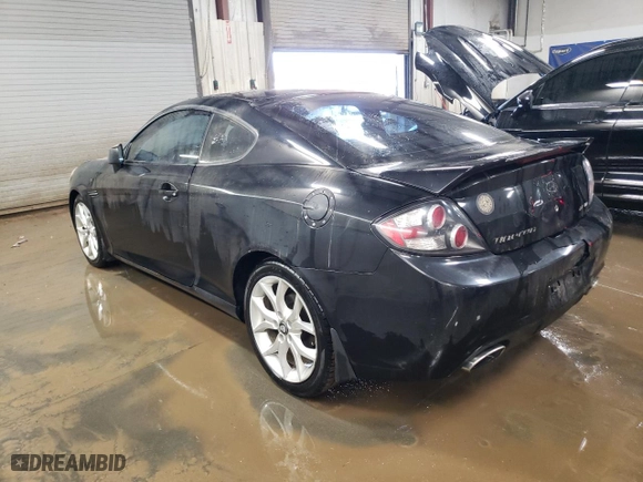 2008 Hyundai Tiburon GT with VIN KMHHN66F38U279074, listed as a Copart auction lot 87723645 with 125,280 mi miles and Salvage Title. Bid and sale history available at carsss.com. Image 2.
