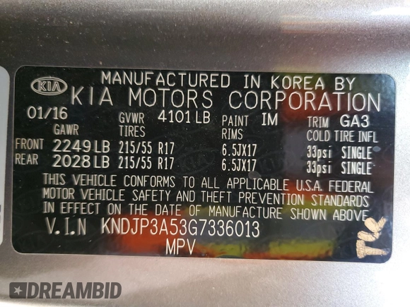 2016 Kia Soul + z VIN KNDJP3A53G7336013, wystawiony jako Copart lot #56074685 z przebiegiem 119 514 mil mil oraz Szkoda całkowita • Salvage title. Historia ofert i sprzedaży dostępna na DreamBid. Obrazek 12.
