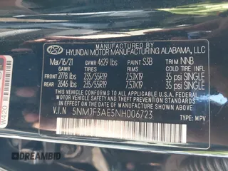 2022 Hyundai Tucson SEL with VIN 5NMJF3AE5NH006723, listed as a IAAI auction lot 41919782 with 81,214 mi miles. Bid and sale history available at carsss.com. Image 9.