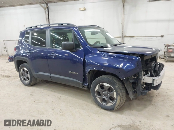 2017 Jeep Renegade Sport z VIN ZACCJBAB6HPE45127, wystawiony jako IAAI lot #42495207 z przebiegiem 103 991 mil mil oraz . Historia ofert i sprzedaży dostępna na DreamBid. Obrazek 1.