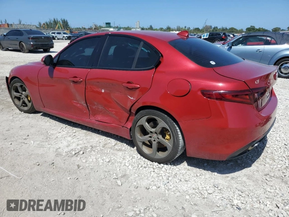 2018 Alfa Romeo Giulia Ti Sport с VIN ZARFAECN1J7567599, выставлен на аукционе Copart как лот 56204755 с пробегом 63 397 миль миль и Списание • Salvage title. История ставок и продаж доступна на DreamBid. Изображение 2.