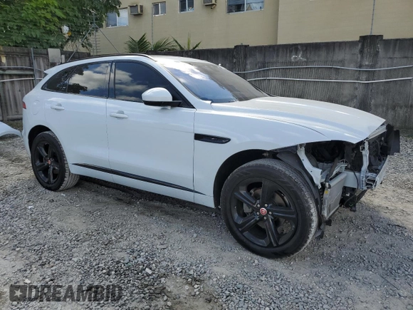 2020 Jaguar F-Pace 25t Checkered Flag Edition with VIN SADCP2FXXLA618597, listed as a Copart auction lot 43703065 with 32,011 mi miles and Salvage title. Bid and sale history available at DreamBid. Image 4.