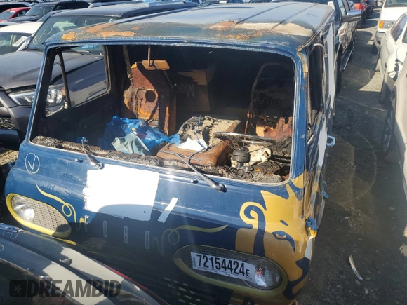 1966 Ford Econoline Cargo with VIN E14FH818088, listed as a Copart auction lot 72154424 with Not Provided miles and Salvage Title. Bid and sale history available at DreamBid. Image 5.