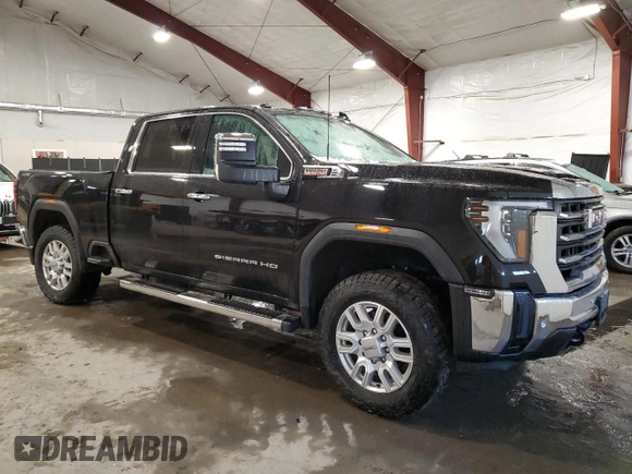 2024 GMC Sierra 2500HD SLT with VIN 1GT49NEY3RF250443, listed as a Copart auction lot 46684495 with 27,992 mi miles and Salvage title. Bid and sale history available at DreamBid. Image 4.