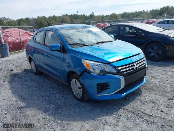 2024 Mitsubishi Mirage G4 ES with VIN ML32FUFJ5RHF18043, listed as a IAAI auction lot 41711935 with 1,330 mi miles. Bid and sale history available at carsss.com. Image 1.
