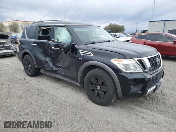 2017 Nissan Armada SV with VIN JN8AY2ND5H9005792, listed as a Copart auction lot 48800165 with 100,316 mi miles and Salvage Title. Bid and sale history available at carsss.com. Image 4.