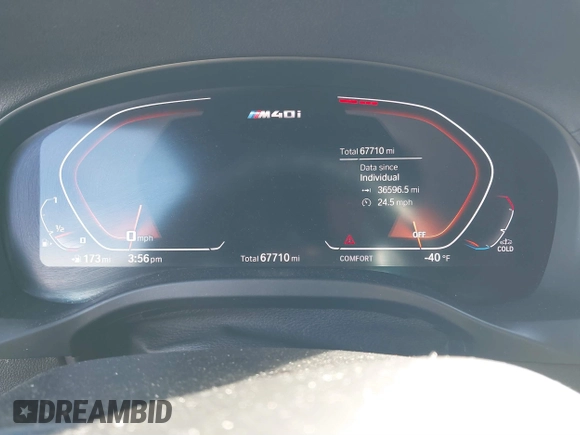 2020 BMW X4 M40i with VIN 5UX2V5C01L9C60394, listed as a IAAI auction lot 41351086 with 67,710 mi miles and . Bid and sale history available at DreamBid. Image 7.