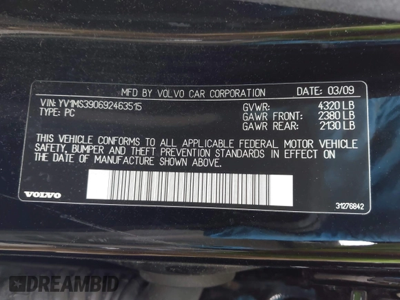 2009 Volvo S40 2.4L z VIN YV1MS390692463515, wystawiony jako IAAI lot #41977823 z przebiegiem 75 899 mil mil oraz . Historia ofert i sprzedaży dostępna na DreamBid. Obrazek 9.