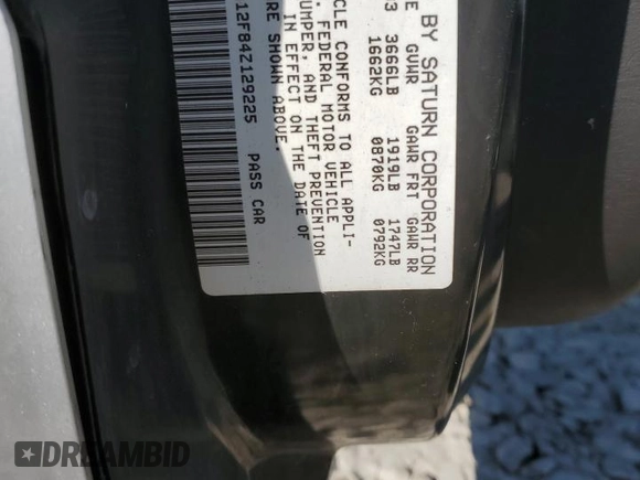 2004 Saturn ION with VIN 1G8AN12F84Z129225, listed as a Copart auction lot 75317984 with 85,390 mi miles and Salvage Title. Bid and sale history available at carsss.com. Image 13.
