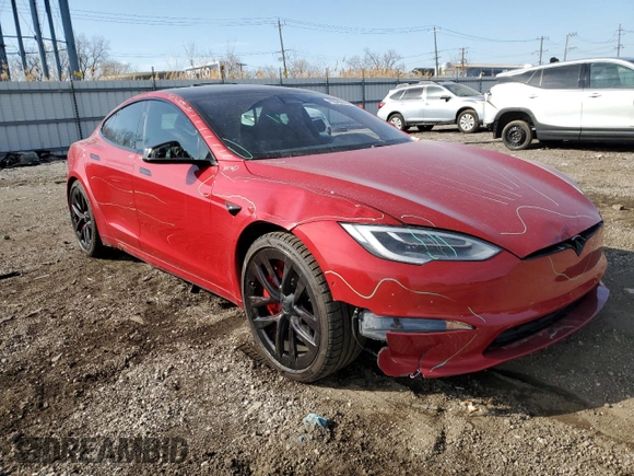 2021 Tesla Model S Plaid with VIN 5YJSA1E66MF435931, listed as a Copart auction lot 45583255 with 41,925 mi miles and Salvage Title. Bid and sale history available at carsss.com. Image 4.