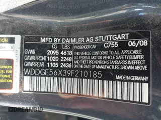 2009 Mercedes-Benz C-Class 3.5L Sport with VIN WDDGF56X39F210185, listed as a IAAI auction lot 41359354 with 1 mi miles. Bid and sale history available at carsss.com. Image 9.