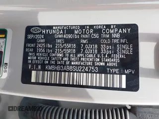 2025 Hyundai Kona SEL with VIN KM8HB3AB8SU224753, listed as a IAAI auction lot 42116079 with 13,073 mi miles. Bid and sale history available at carsss.com. Image 9.