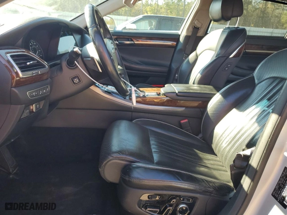 2017 Genesis G90 3.3T Premium with VIN KMHG34JA6HU033590, listed as a Copart auction lot 88418805 with 114,538 mi miles and Salvage Title. Bid and sale history available at carsss.com. Image 7.