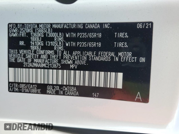 2021 Lexus RX with VIN 2T2AZMAA8MC213875, listed as a Copart auction lot 53284755 with 32,253 mi miles and Salvage Title. Bid and sale history available at carsss.com. Image 13.