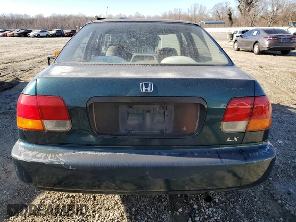 1997 Honda Civic LX with VIN 1HGEJ6676VL022053, listed as a Copart auction lot 46361975 with 270,018 mi miles and Salvage Title. Bid and sale history available at carsss.com. Image 6.