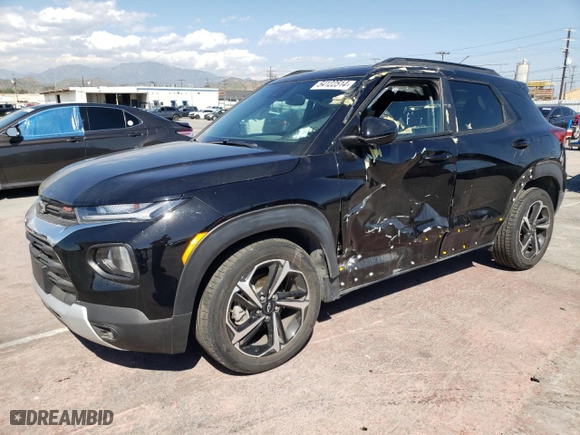 2021 Chevrolet TrailBlazer RS with VIN KL79MTSL1MB128789, listed as a Copart auction lot 54122514 with 22,930 mi miles and Salvage Title. Bid and sale history available at carsss.com. Image 1.
