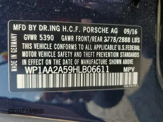 2017 Porsche Macan with VIN WP1AA2A59HLB06611, listed as a Copart auction lot 59126595 with 88,382 mi miles and Salvage title. Bid and sale history available at DreamBid. Image 14.