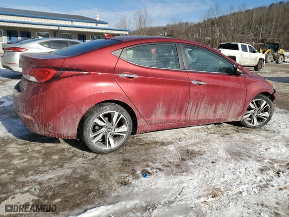 2014 Hyundai Elantra Limited with VIN 5NPDH4AE8EH502194, listed as a Copart auction lot 89199645 with 148,366 mi miles and Salvage Title. Bid and sale history available at carsss.com. Image 3.