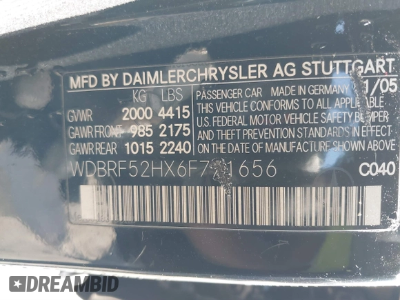 2006 Mercedes-Benz C 230 Sport z VIN WDBRF52HX6F771656, wystawiony jako IAAI lot #41603560 z przebiegiem 134 712 mil mil oraz . Historia ofert i sprzedaży dostępna na DreamBid. Obrazek 9.