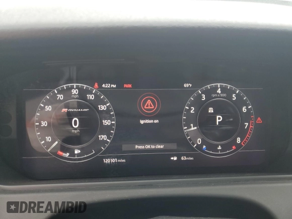 2018 Land Rover Range Rover Velar R-Dynamic SE with VIN SALYL2RVXJA765712, listed as a Copart auction lot 58331855 with 120,101 mi miles and Salvage title. Bid and sale history available at DreamBid. Image 9.