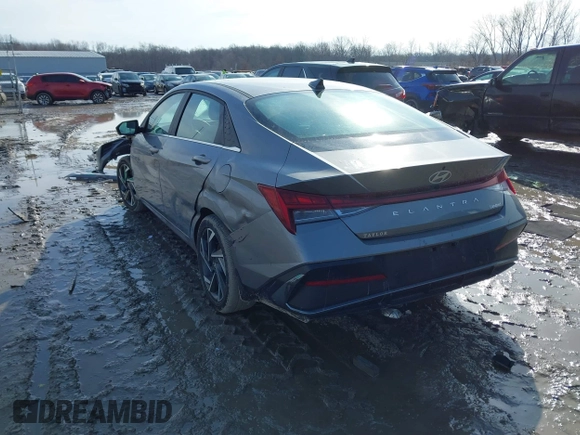 2024 Hyundai Elantra Limited with VIN KMHLP4DG0RU740625, listed as a IAAI auction lot 41684673 with 22,490 mi miles and . Bid and sale history available at DreamBid. Image 3.