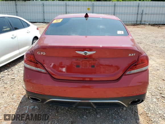 2021 Genesis G70 3.3T with VIN KMTG74LE2MU074173, listed as a Copart auction lot 58236675 with 65,665 mi miles and Salvage title. Bid and sale history available at DreamBid. Image 6.