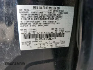 2008 Ford Taurus SEL with VIN 1FAHP24W48G162649, listed as a Copart auction lot 77713744 with 145,707 mi miles and Salvage Title. Bid and sale history available at carsss.com. Image 12.