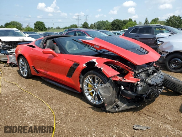 2017 Chevrolet Corvette Z06 3LZ with VIN 1G1YU2D60H5603880, listed as a Copart auction lot 62856854 with 23,022 mi miles and Salvage Title. Bid and sale history available at carsss.com. Image 4.
