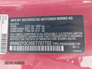 2014 MINI Convertible S z VIN WMWZP3C56ET707702, wystawiony jako IAAI lot #42431046 z przebiegiem 65 726 mil mil oraz . Historia ofert i sprzedaży dostępna na DreamBid. Obrazek 9.