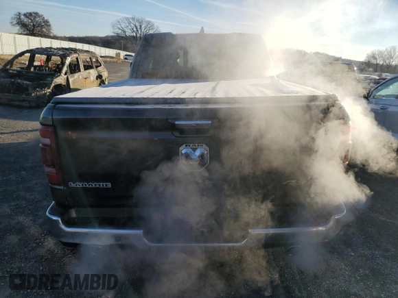 2019 Ram 1500 Laramie with VIN 1C6SRFDT9KN777070, listed as a Copart auction lot 87887465 with 68,480 mi miles and Salvage Title. Bid and sale history available at carsss.com. Image 6.