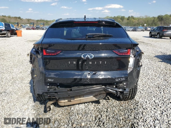 2022 Infiniti QX55 Sensory with VIN 3PCAJ5L39NF101440, listed as a Copart auction lot 50713715 with 65,329 mi miles and Salvage title. Bid and sale history available at DreamBid. Image 6.